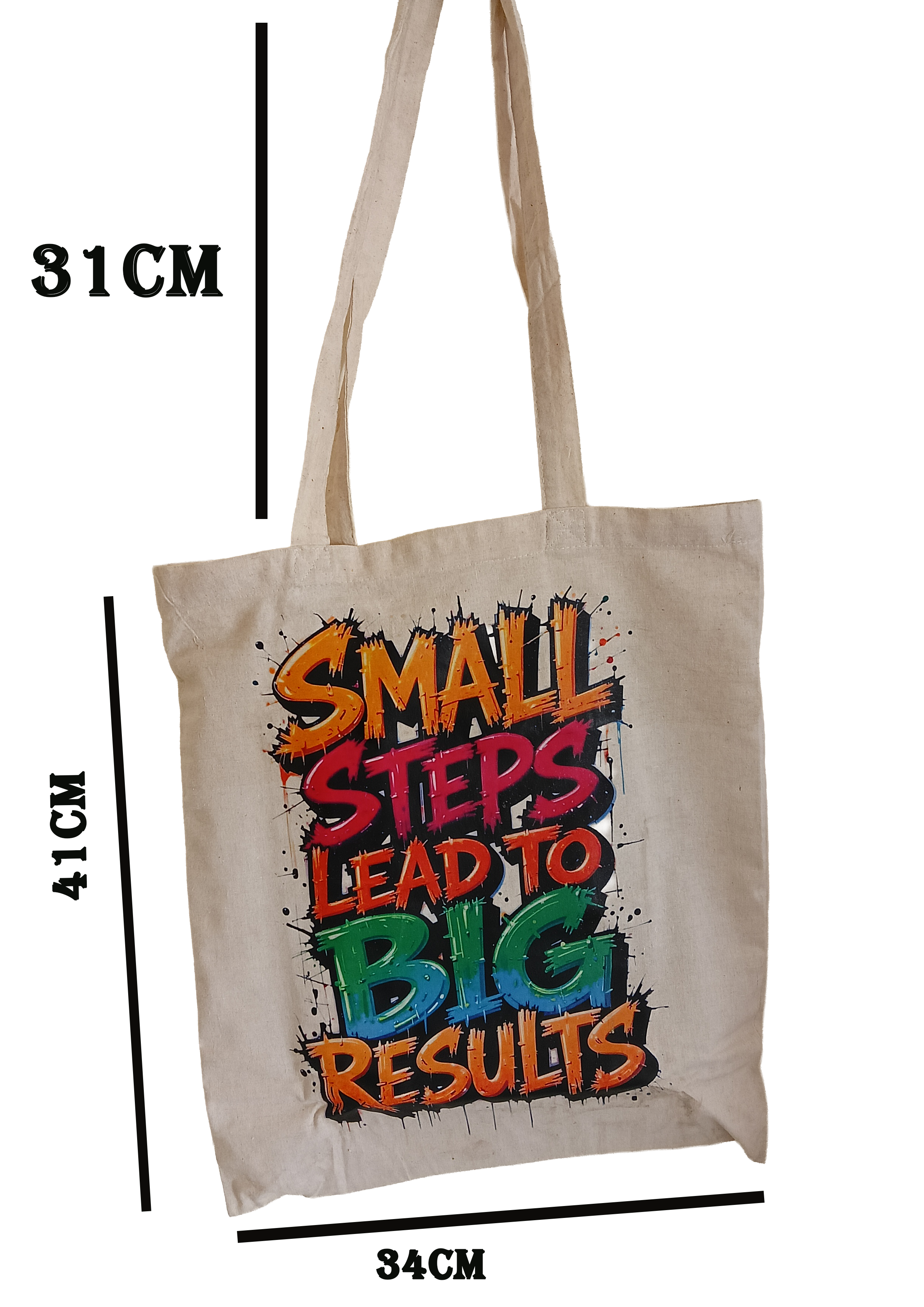 Custom Customized Cotton Tote Bag | Eco-Friendly | No Zip | Reusable Shopping Bag | DTF Printed print view 4