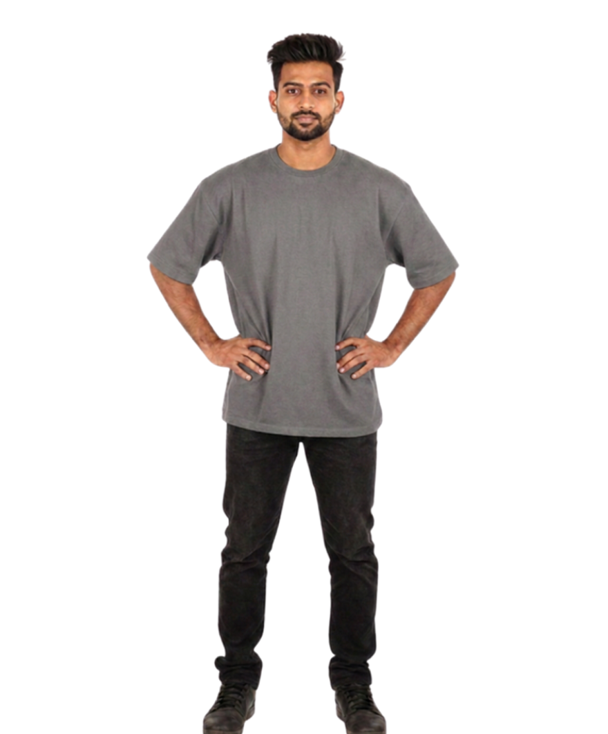 Custom Customized Unisex Oversized T-Shirt 240 GSM | 100% Cotton | Half Sleeve | Personalised Print print view 3