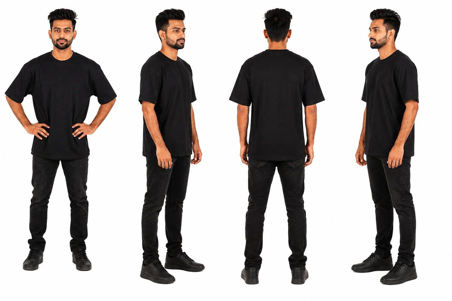 Custom Customized Unisex Oversized T-Shirt 240 GSM | 100% Cotton | Half Sleeve | Personalised Print print view 2