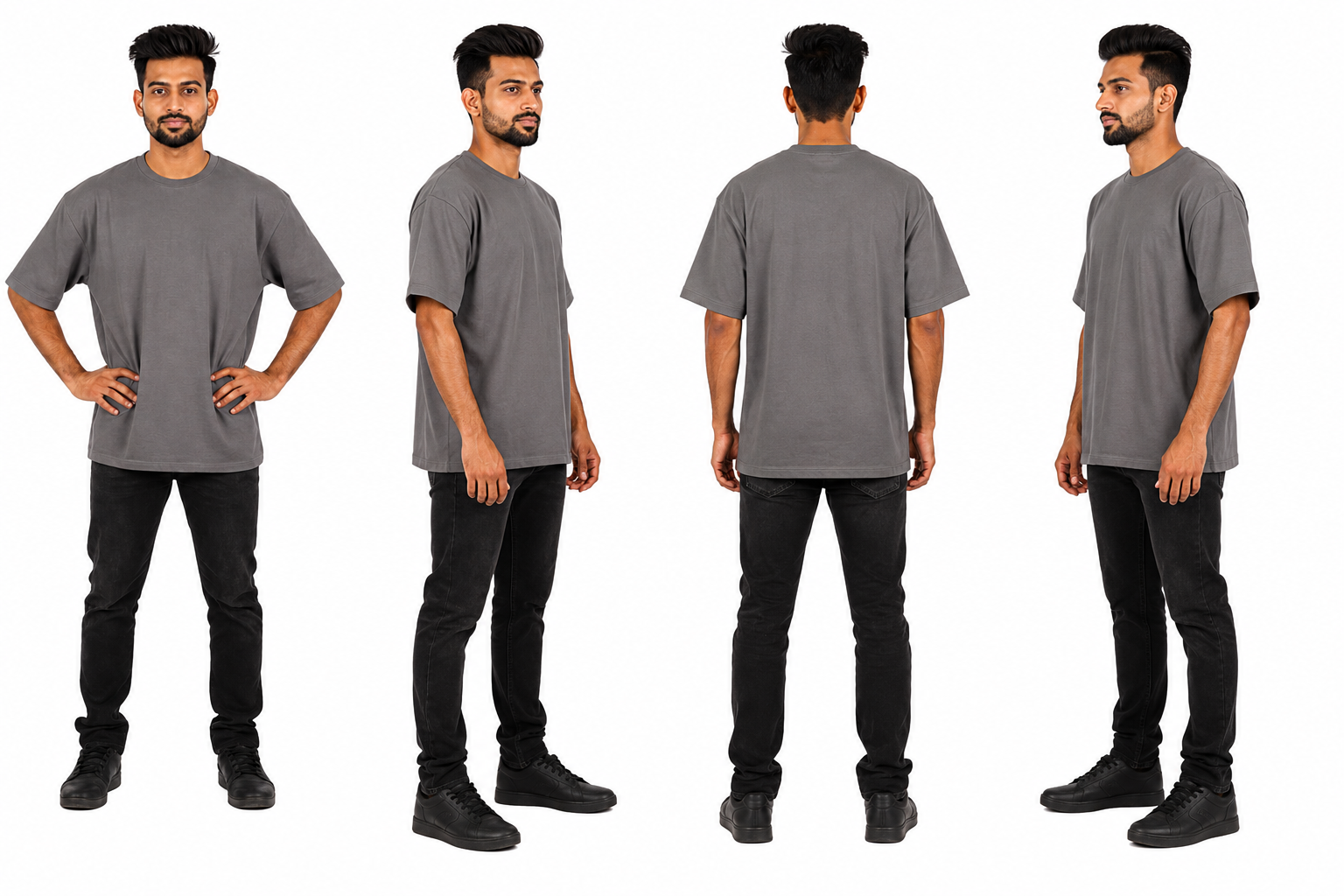Custom Customized Unisex Oversized T-Shirt 240 GSM | 100% Cotton | Half Sleeve | Personalised Print print view 4