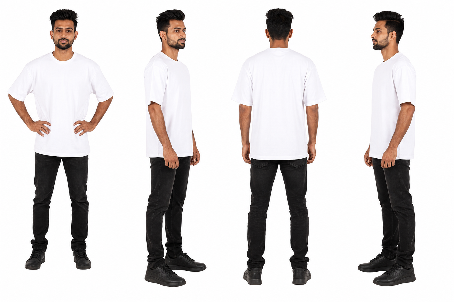 Custom Customized Unisex Oversized T-Shirt 240 GSM | 100% Cotton | Half Sleeve | Personalised Print print view 6