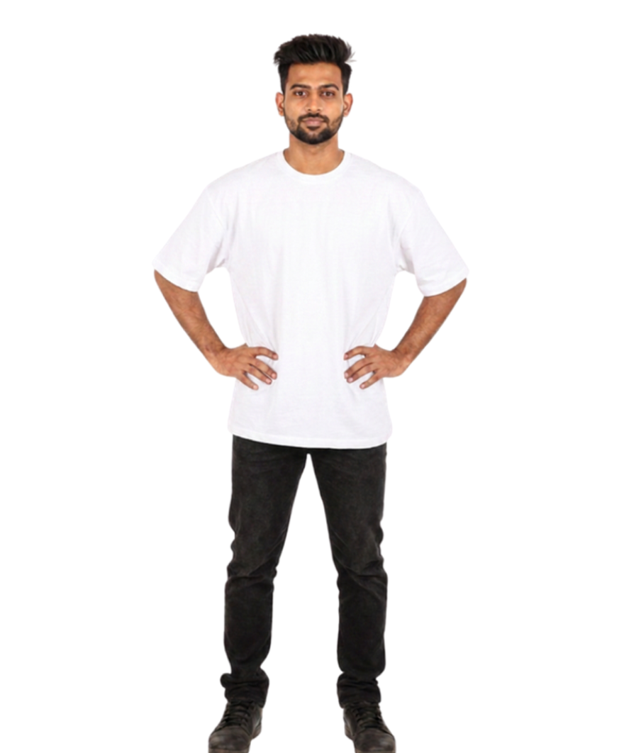 Custom Customized Unisex Oversized T-Shirt 240 GSM | 100% Cotton | Half Sleeve | Personalised Print print view 5